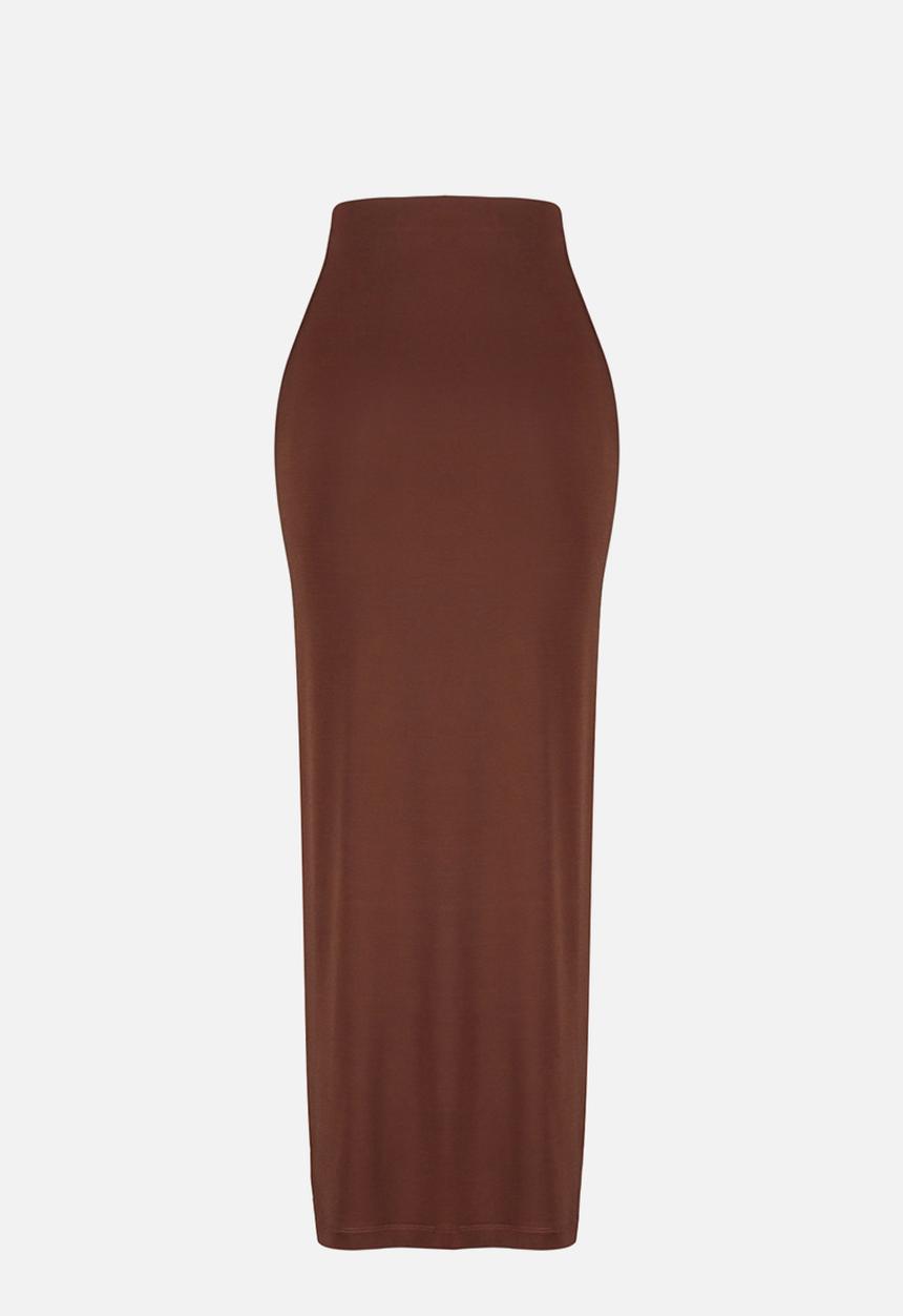 Trendyol - Midi woven skirt - brown