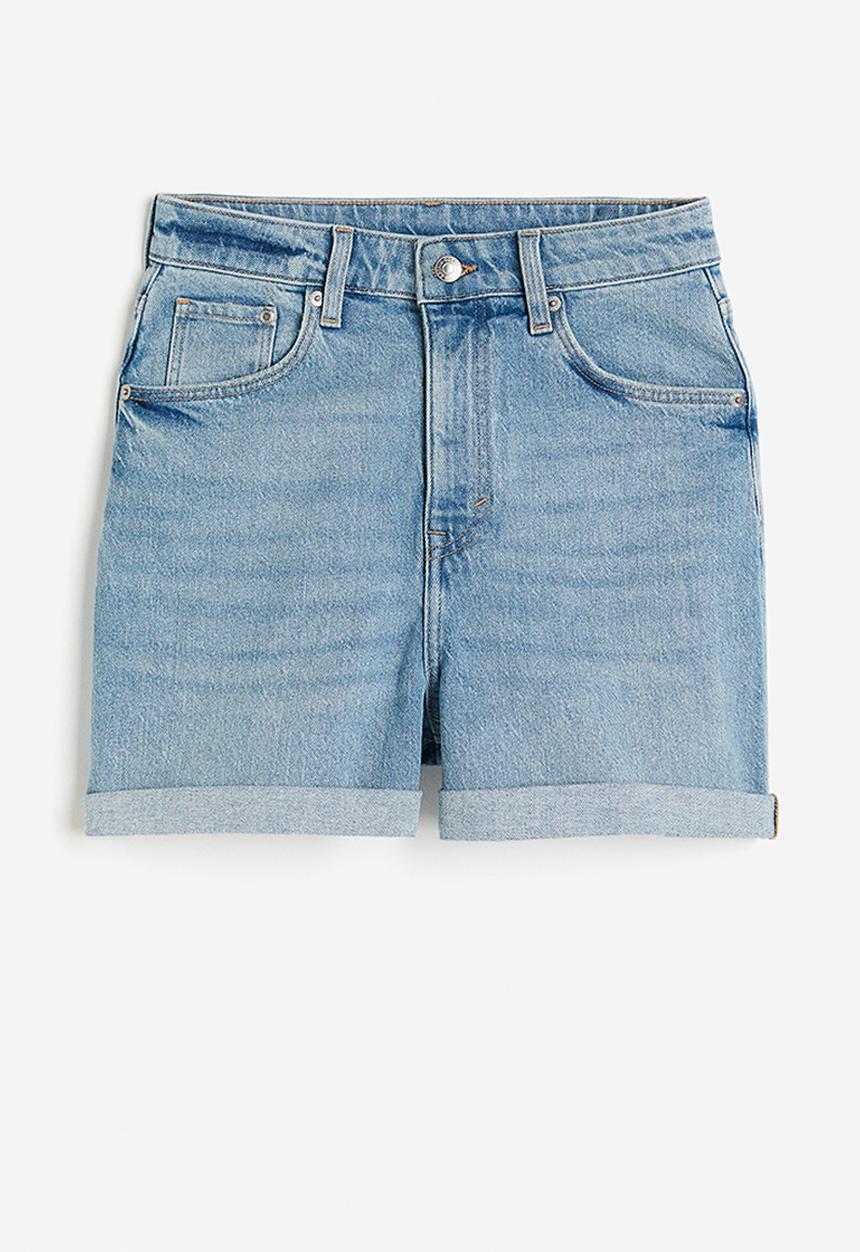 H&M - Mom ultra high denim shorts - light denim blue