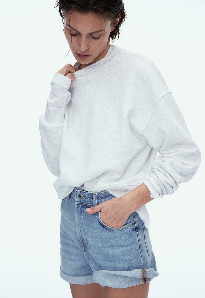 H&M - Mom ultra high denim shorts - light denim blue