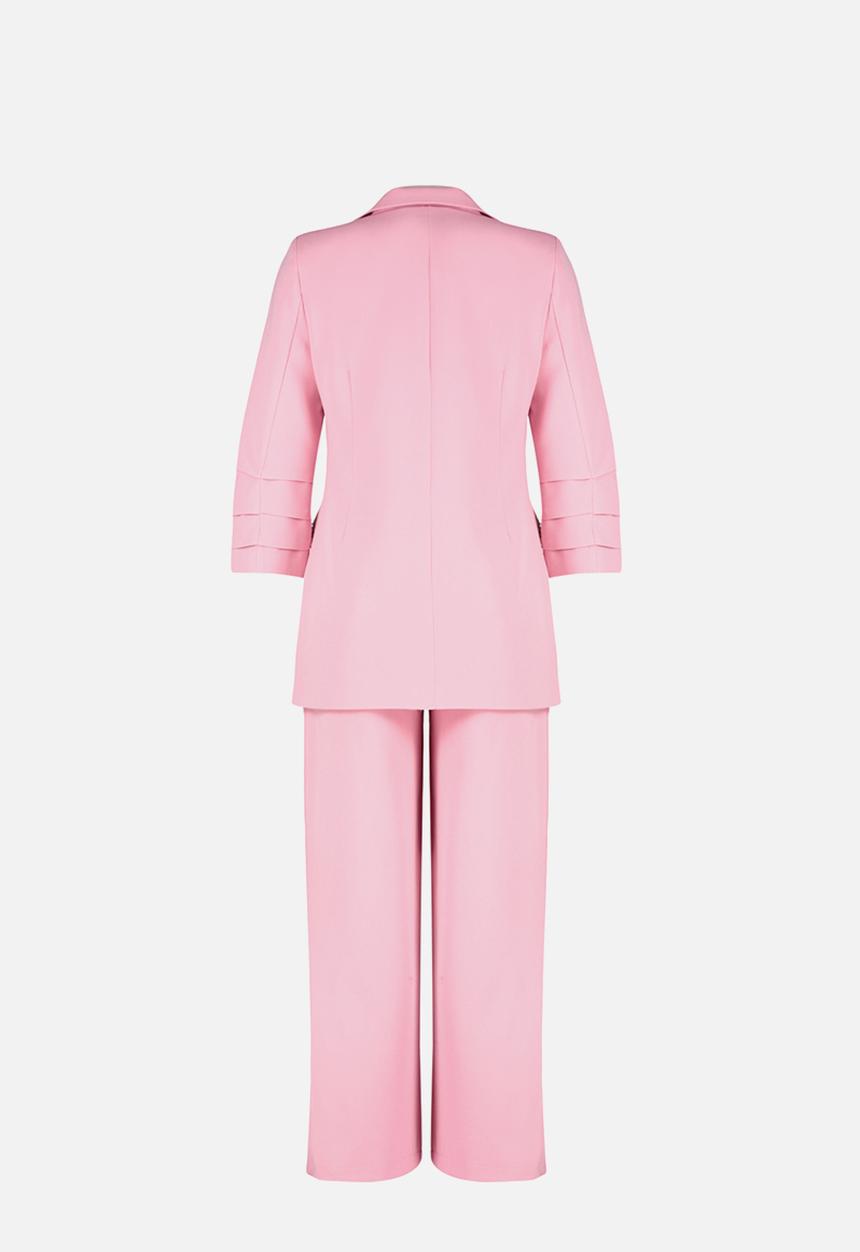 Trendyol - Detailed crepe jacket trousers woven bottom top set - pink pearl 