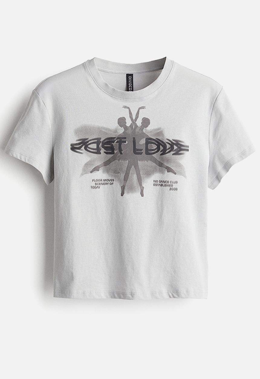 H&M - Printed T-shirt - light grey ballet dancers
