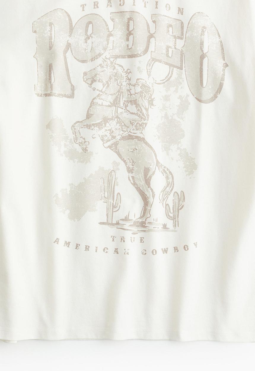H&M - Oversized T-shirt - cream rodeo