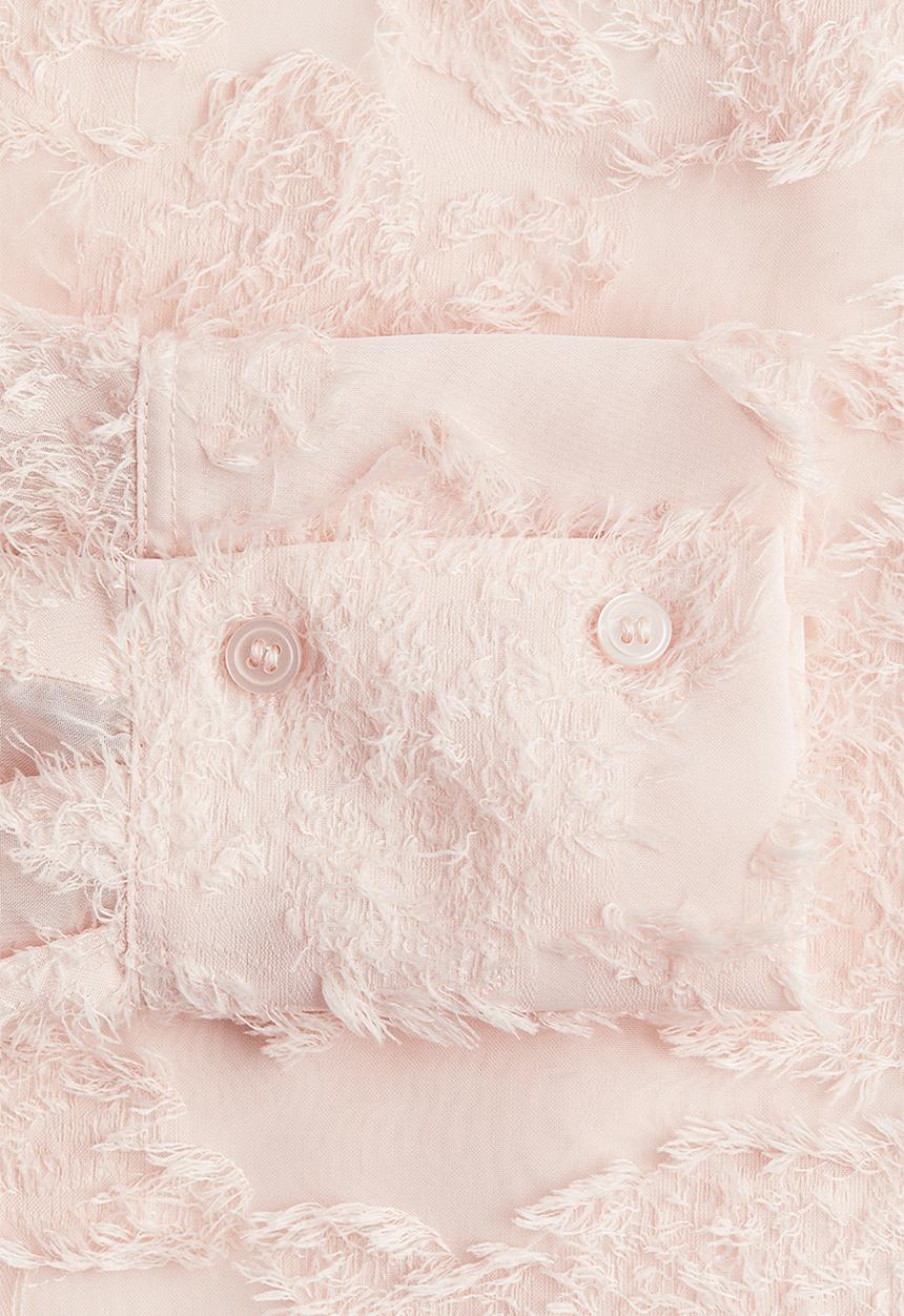 H&M - Textured-weave shirt - light pink