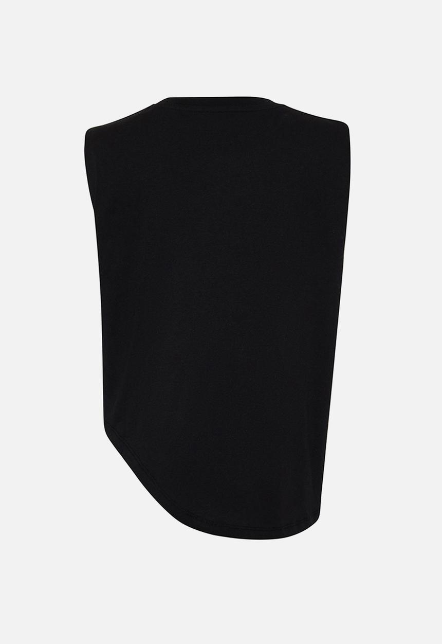 Trendyol - Asymmetrical crew neck knitted t-shirt - black
