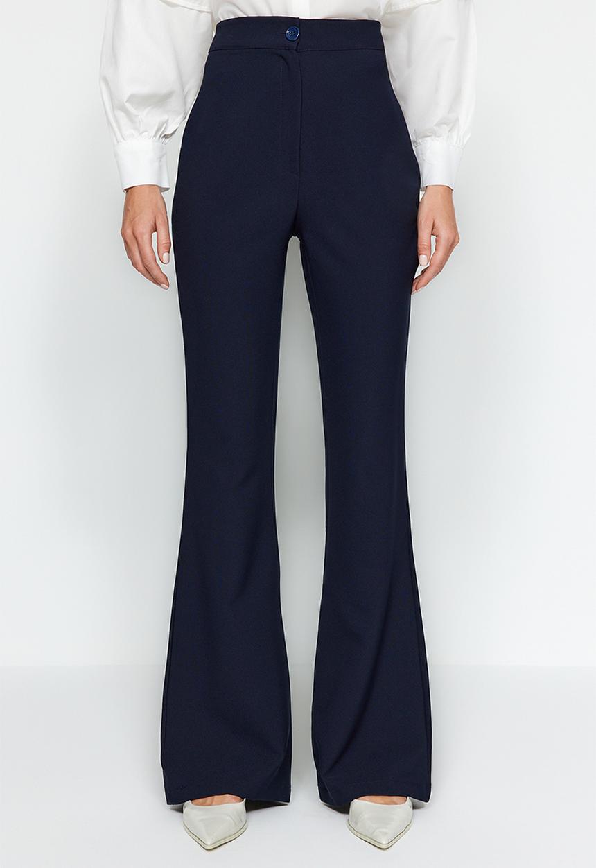 Trendyol - Spanish leg flare woven trousers - navy blue
