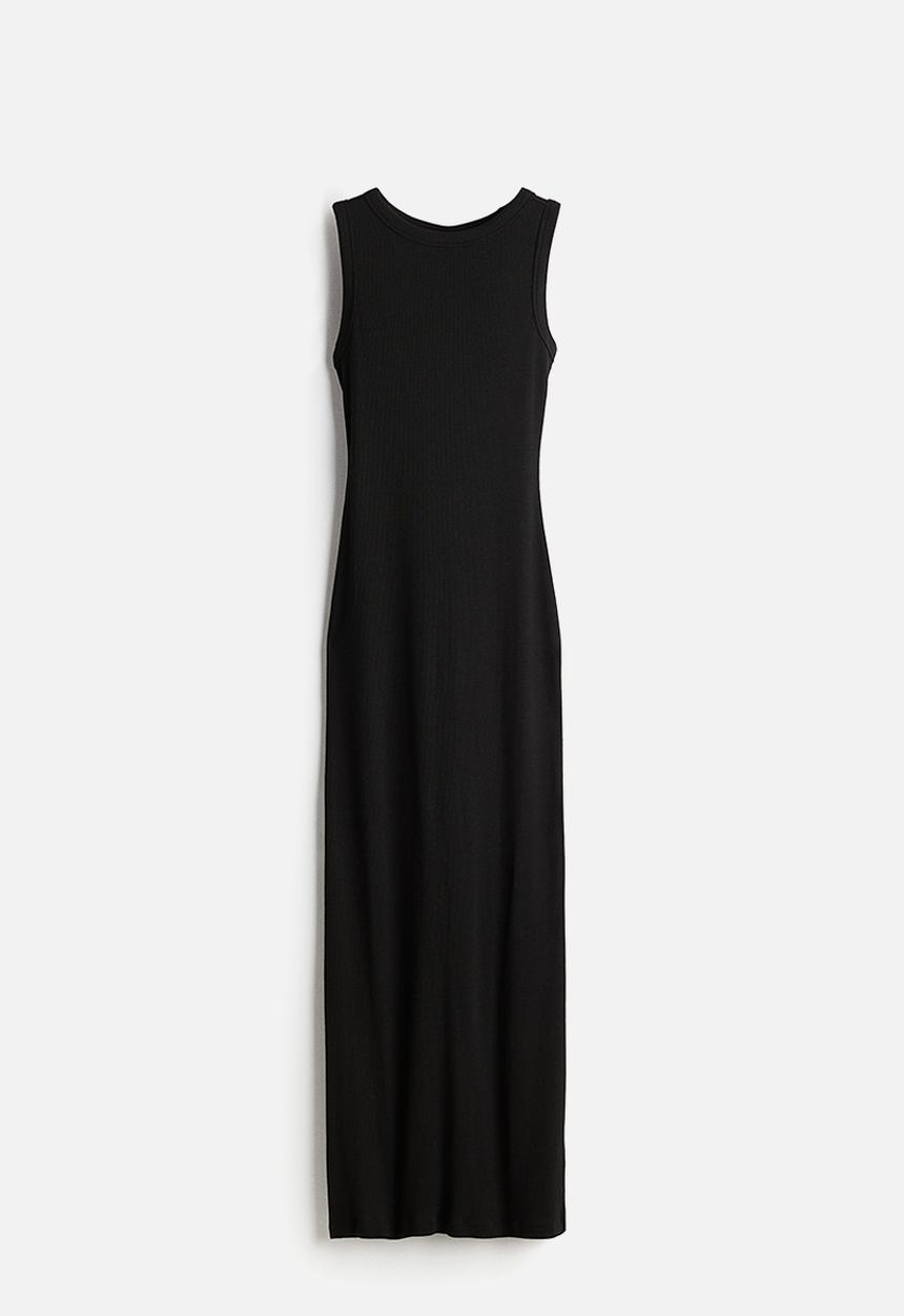 H&M - Ribbed bodycon dress - black
