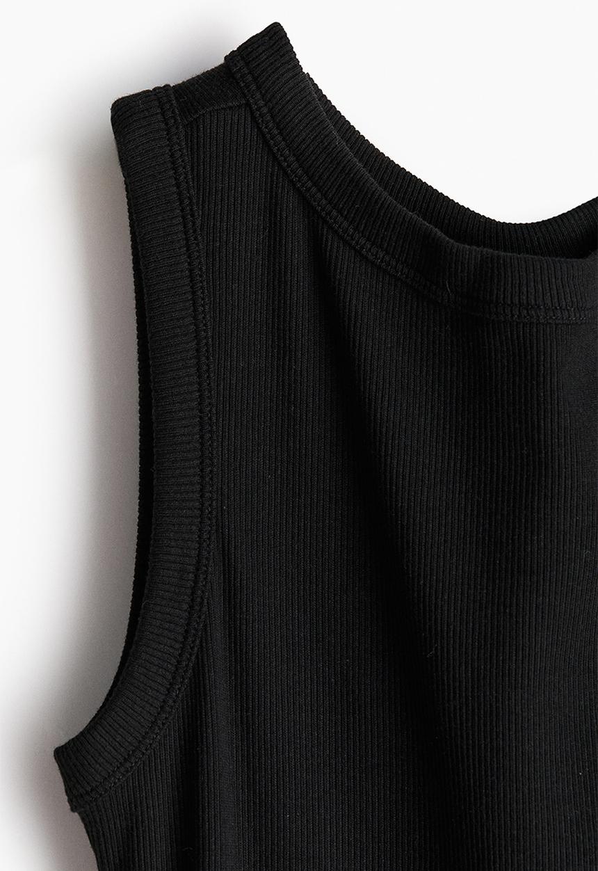 H&M - Ribbed bodycon dress - black