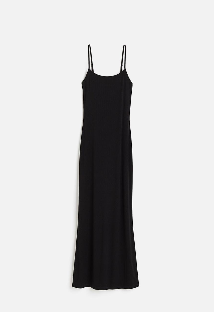 H&M - Ribbed maxi dress - black
