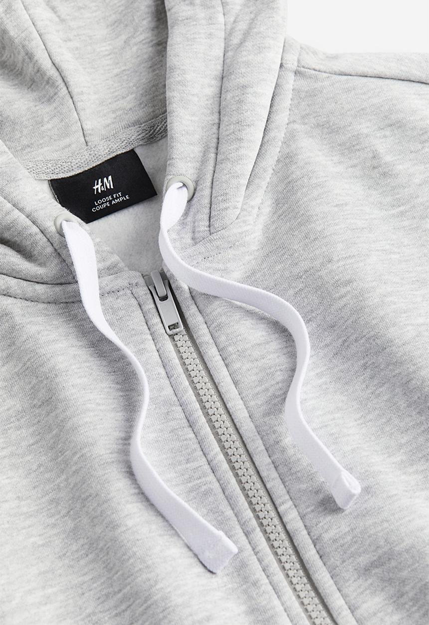 H&M - Loose fit zip-through hoodie - grey