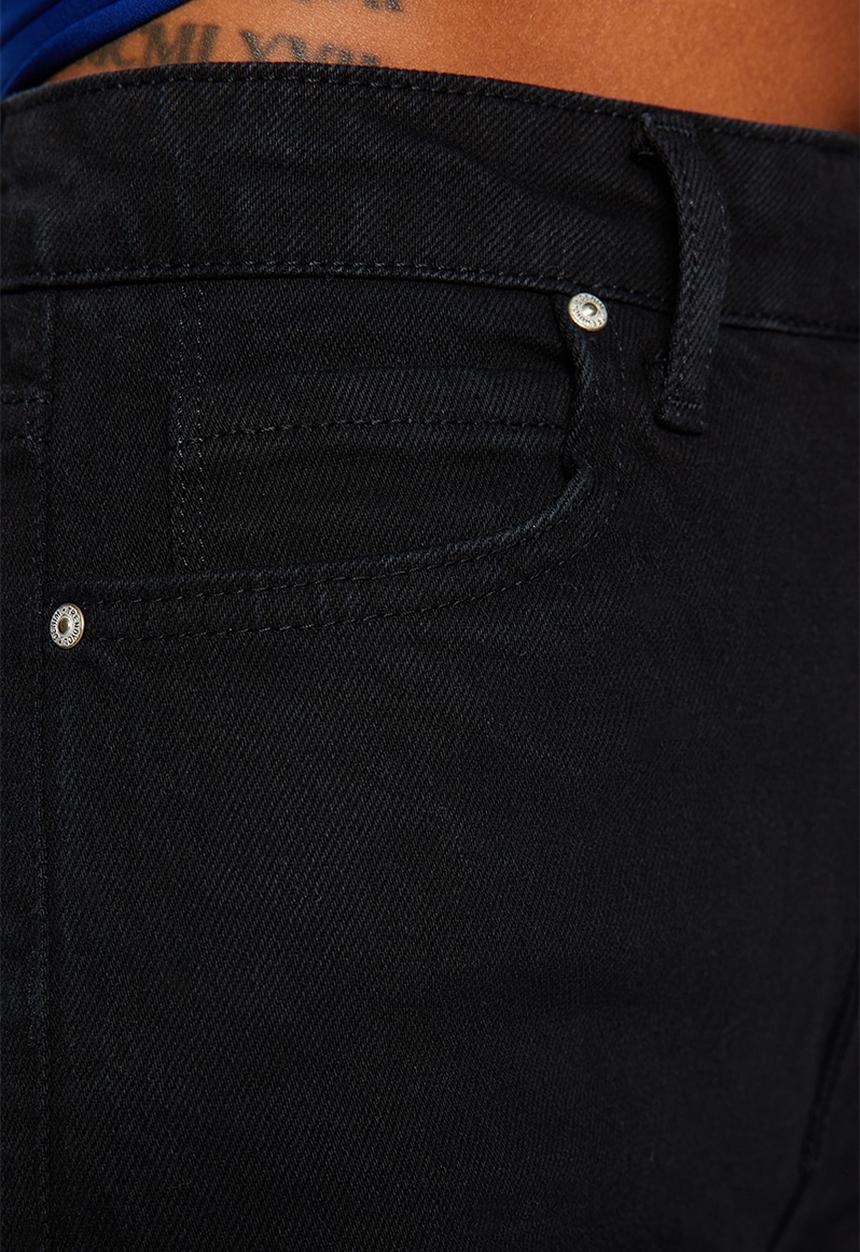 Trendyol - Slit high waist flare jeans - black