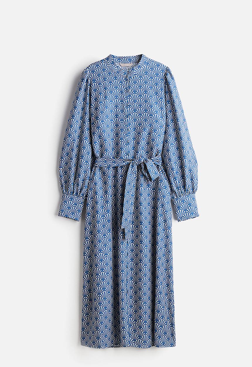 H&M - A-line dress - blue patterned