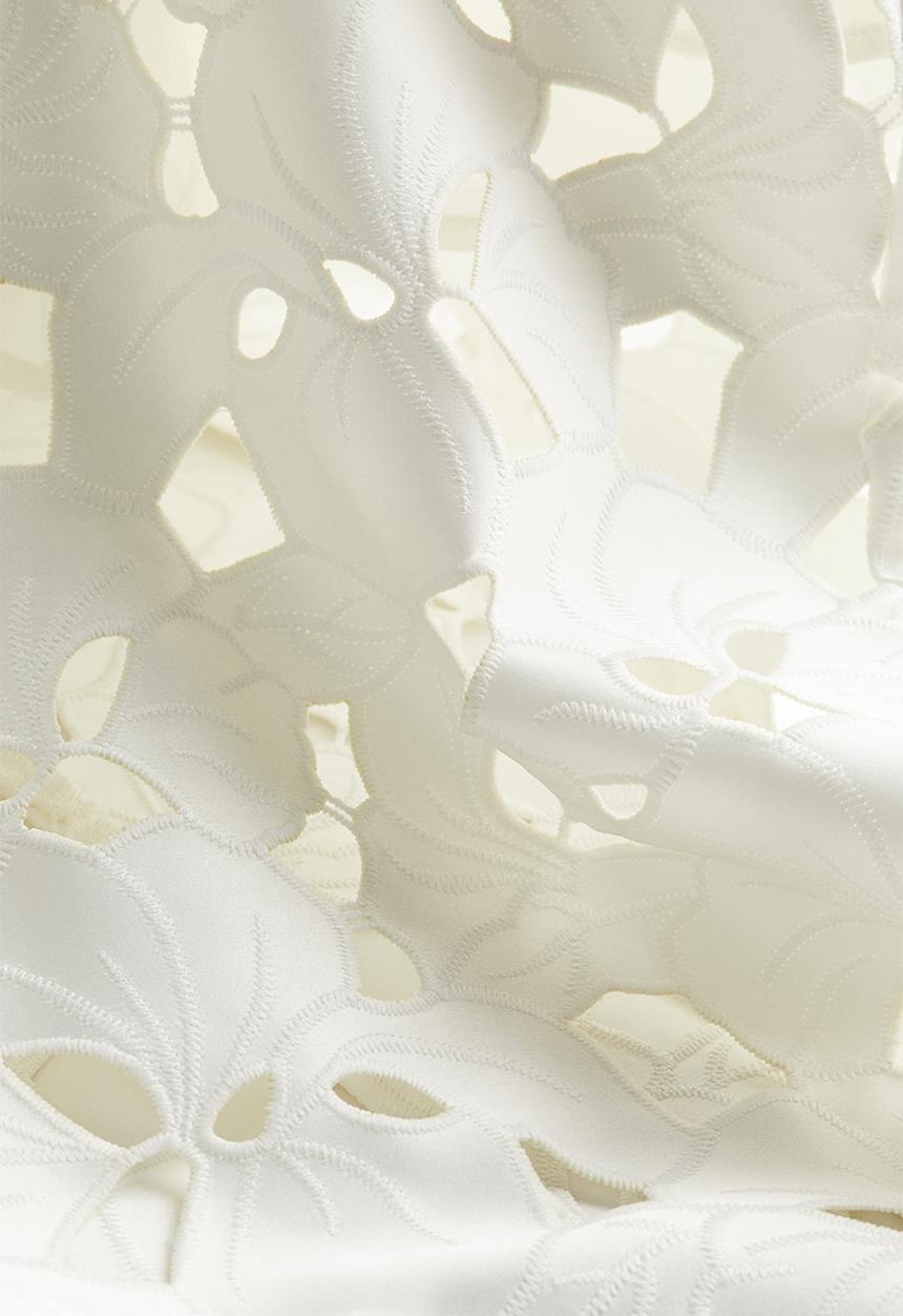 H&M - Broderie anglaise satin skirt - white