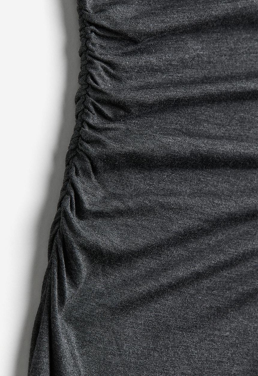 H&M - Gathered bodycon dress - dark grey marl