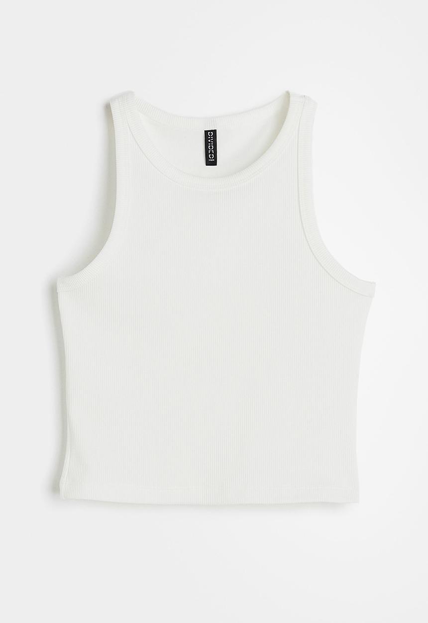 H&M - Ribbed vest top - white
