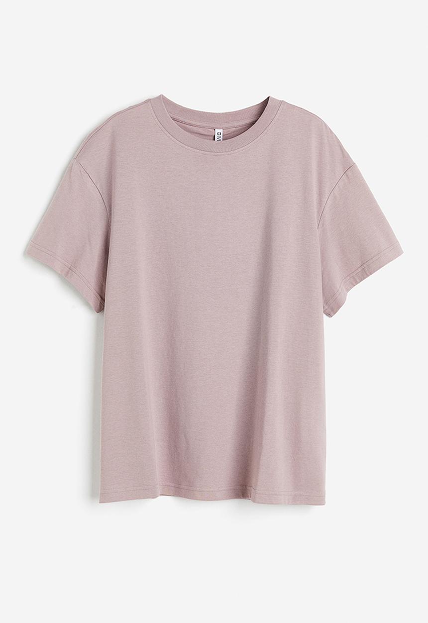 H&M - Oversized t-shirt - dusty pink marl