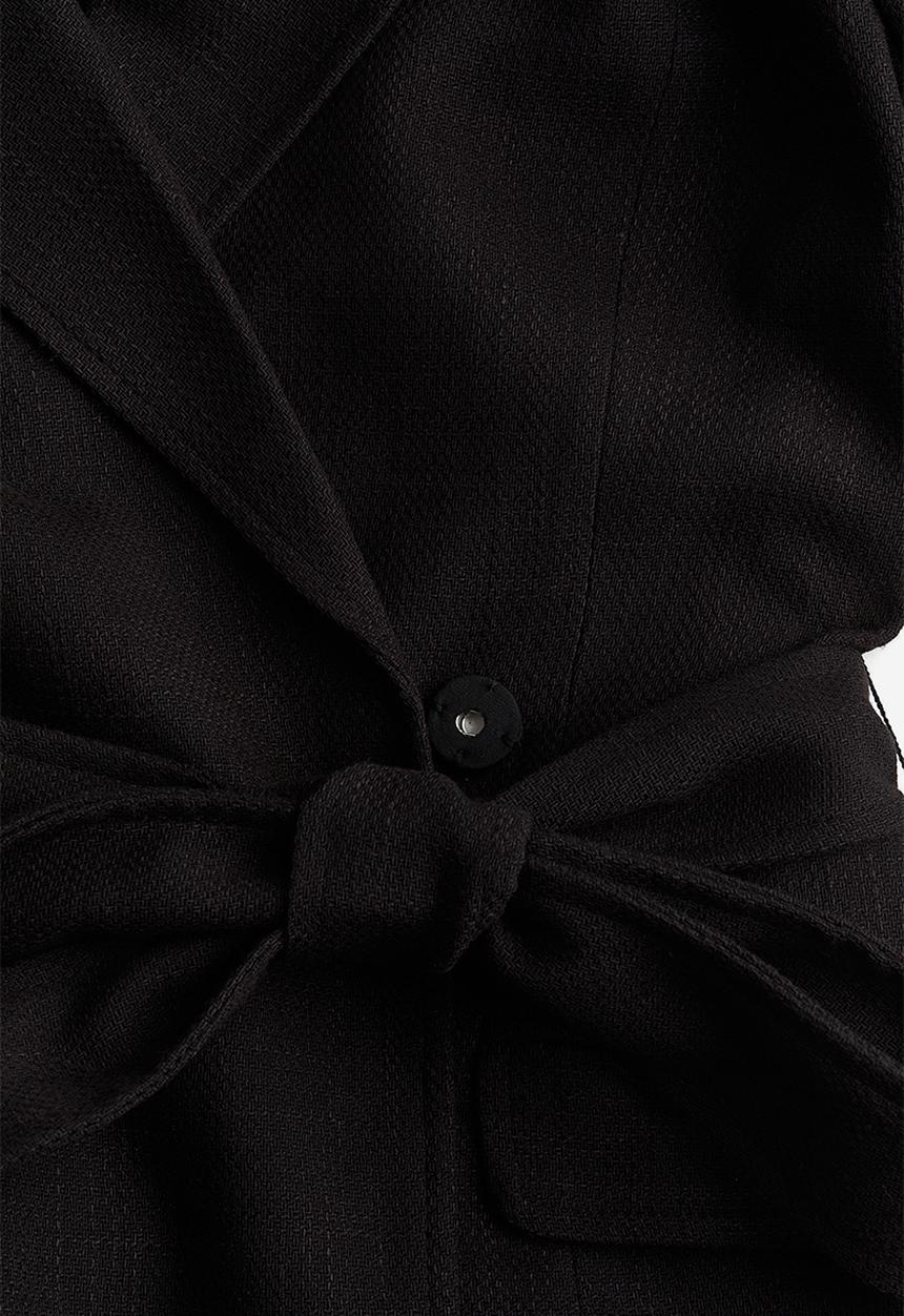 H&M - Tie-belt blazer dress - black