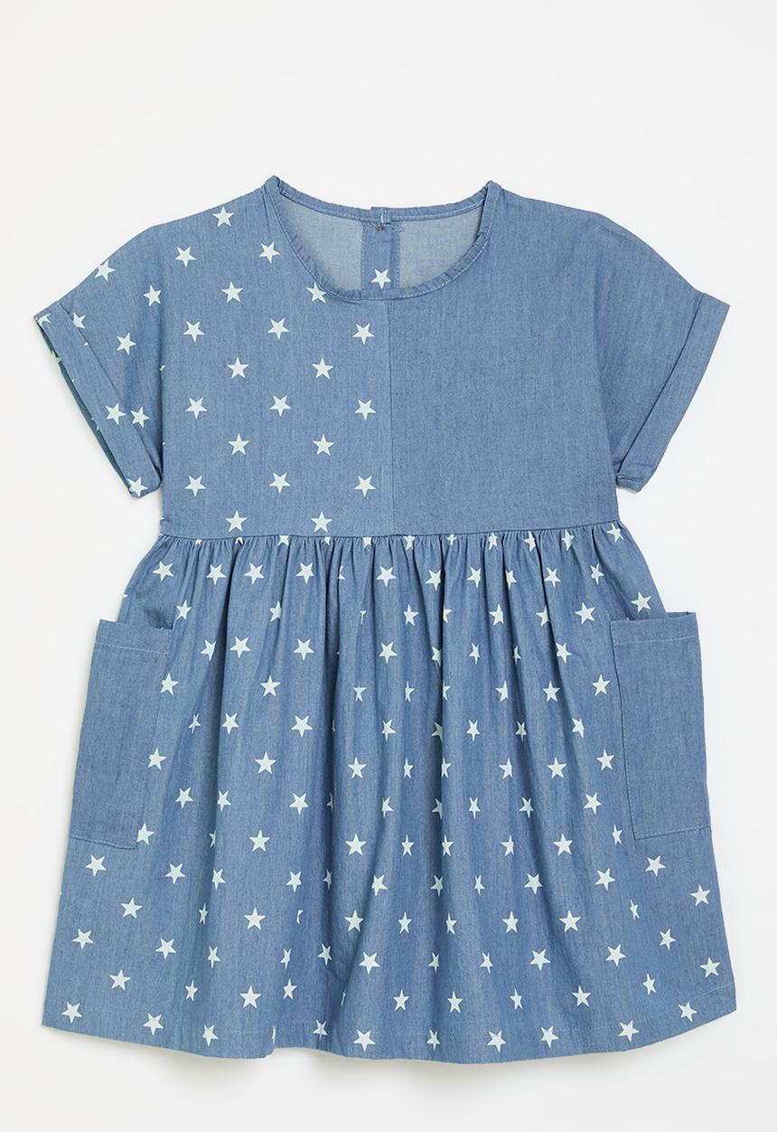 Pop Candy - Printed denim dress - blue & white