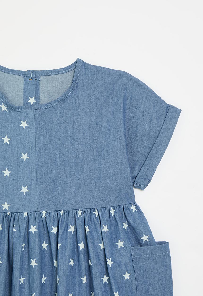 Pop Candy - Printed denim dress - blue & white