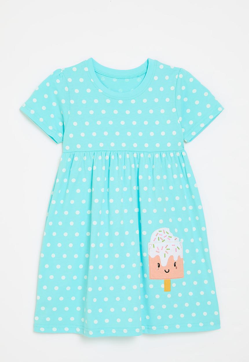 Pop Candy - Polka dot dress - light blue & white