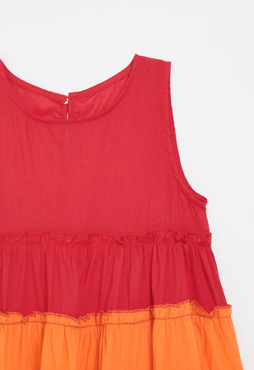 Pop Candy - Colour block tiered dress - multi