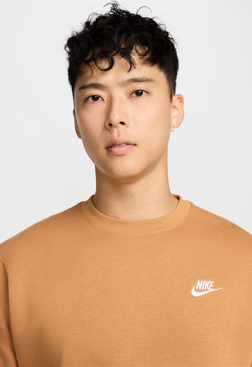 Nike - Nike Sportswear Club Fleece Men's Crew - flax/white