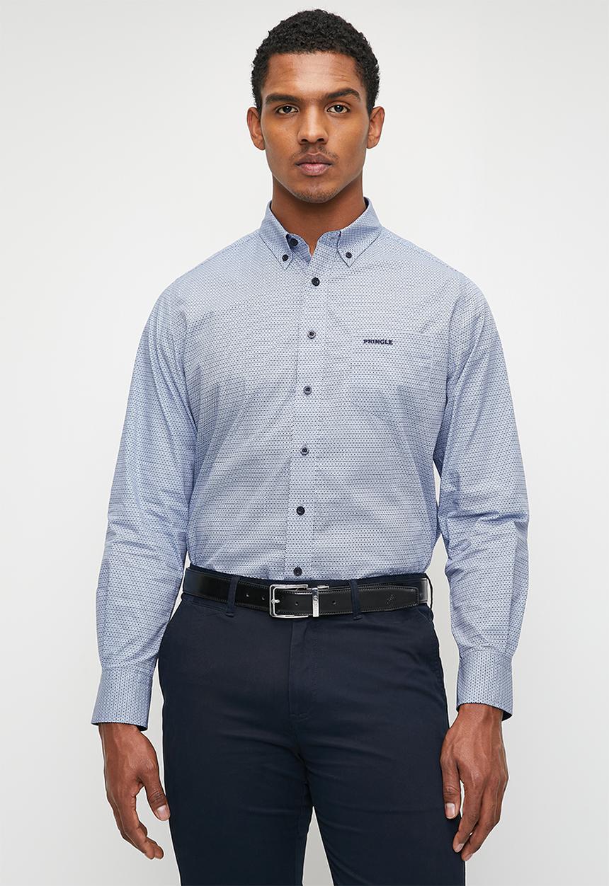 Pringle of Scotland - Harrison long sleeve classic shirt  - blue