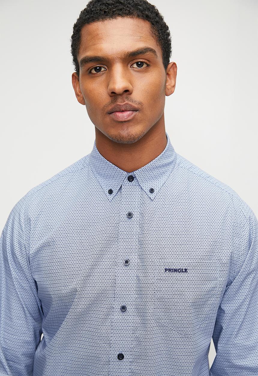 Pringle of Scotland - Harrison long sleeve classic shirt  - blue