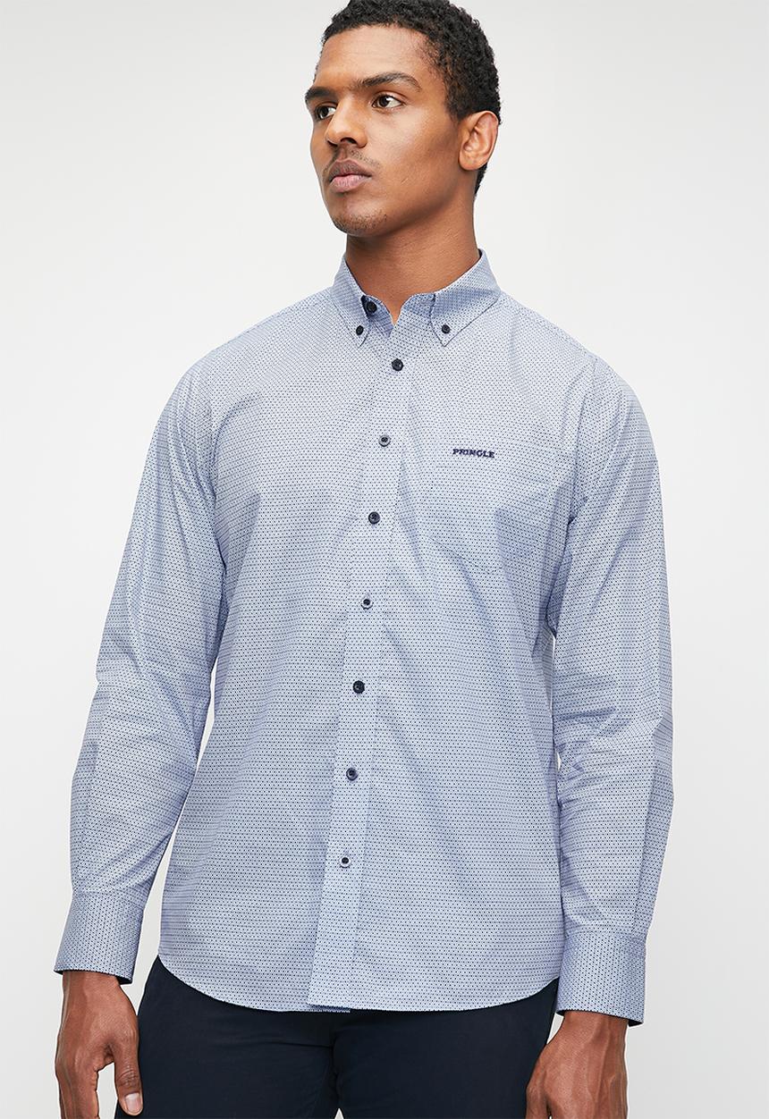Pringle of Scotland - Harrison long sleeve classic shirt  - blue
