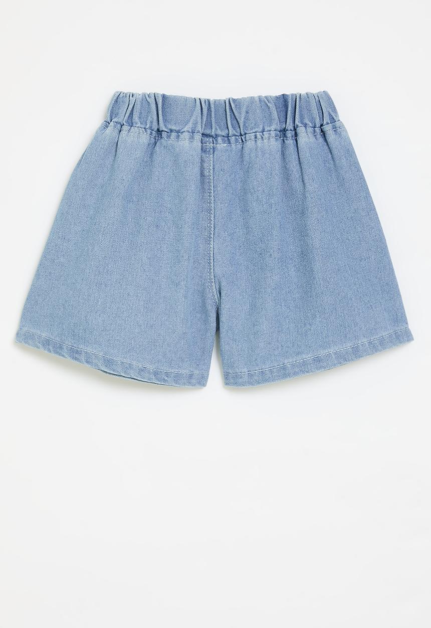 Pop Candy - Bowknot denim shorts-light blue