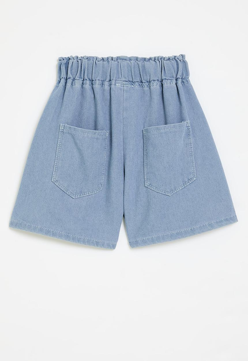 Pop Candy - Pleated shorts-light blue