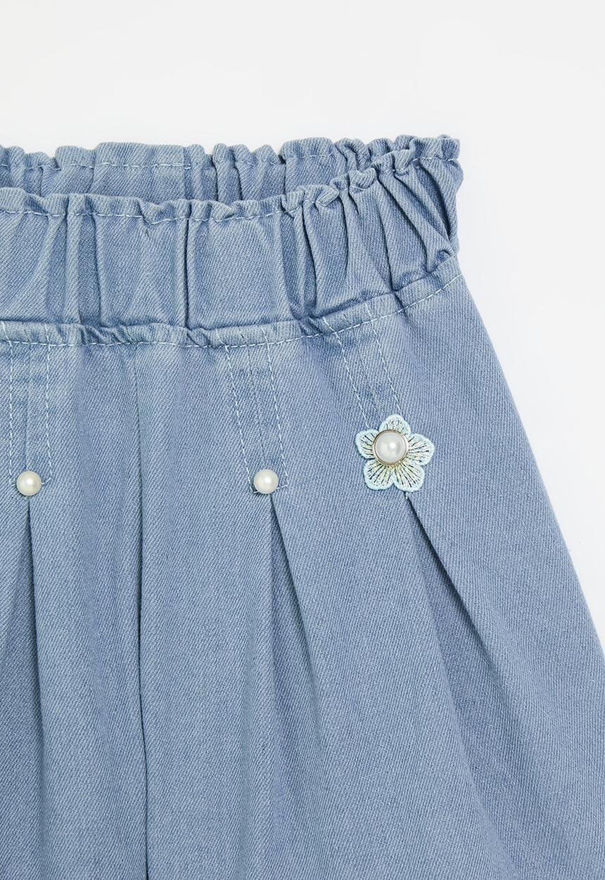 Pop Candy - Pleated shorts-light blue