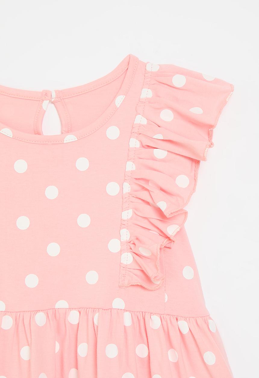 Pop Candy - Polka dot frilled top - pink