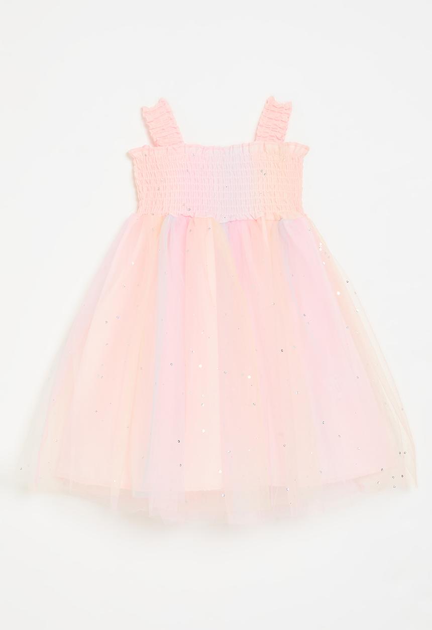 Pop Candy - Striped smock mesh dress - multi