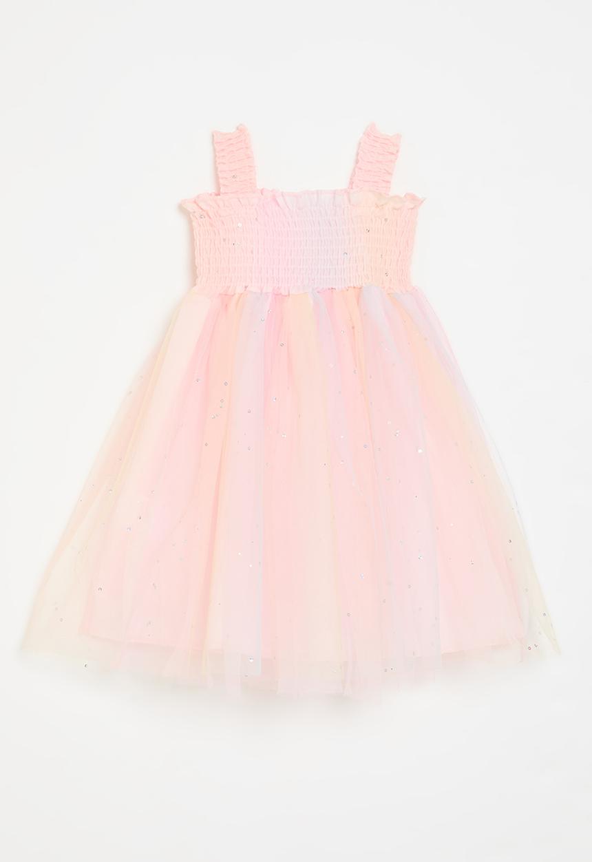 Pop Candy - Striped smock mesh dress - multi