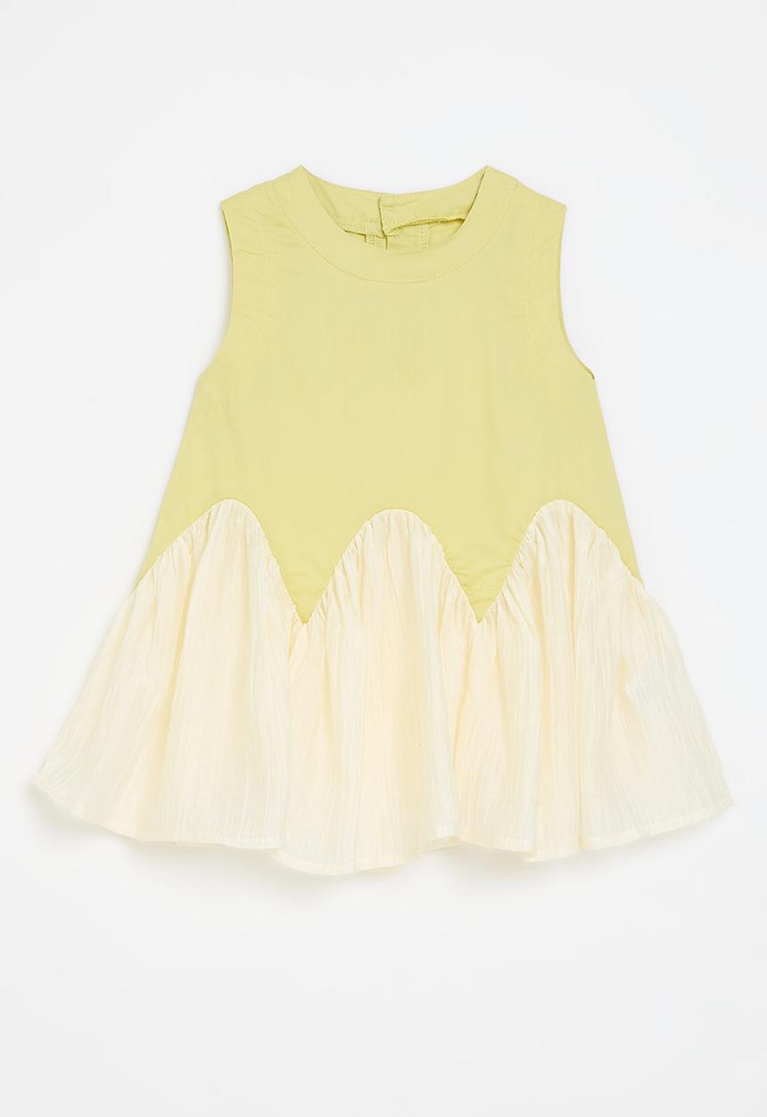Pop Candy - Asymmetrical dress - yellow & white