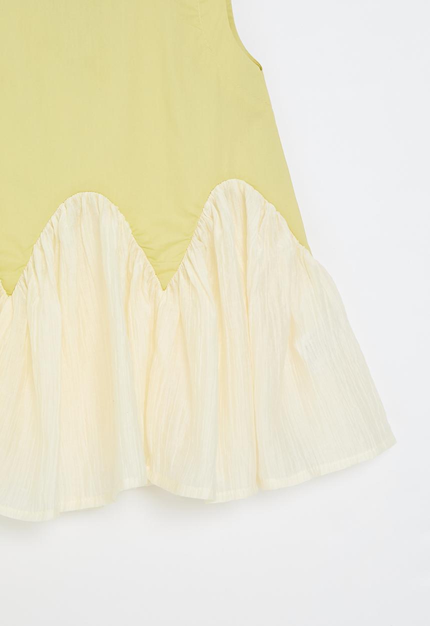 Pop Candy - Asymmetrical dress - yellow & white