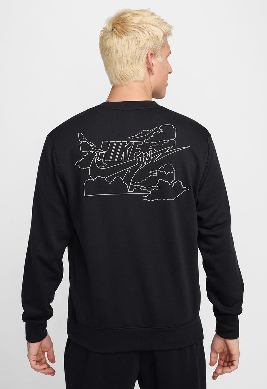 Nike - Nike Club Crew Bolt sweatshirt - black/white