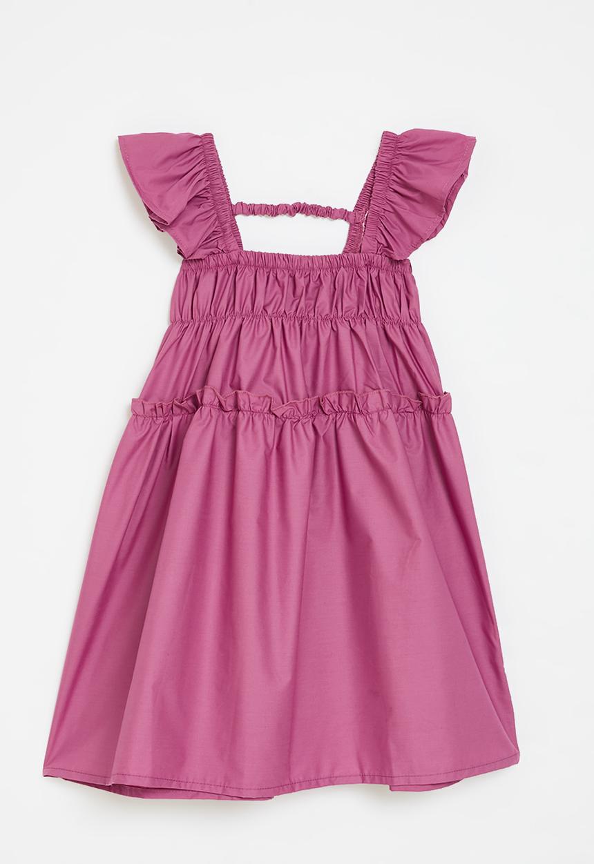Pop Candy - Tiered dress - neon pink