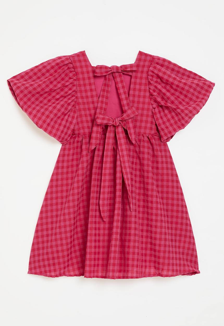 Pop Candy - Gingham back tie dress - pink