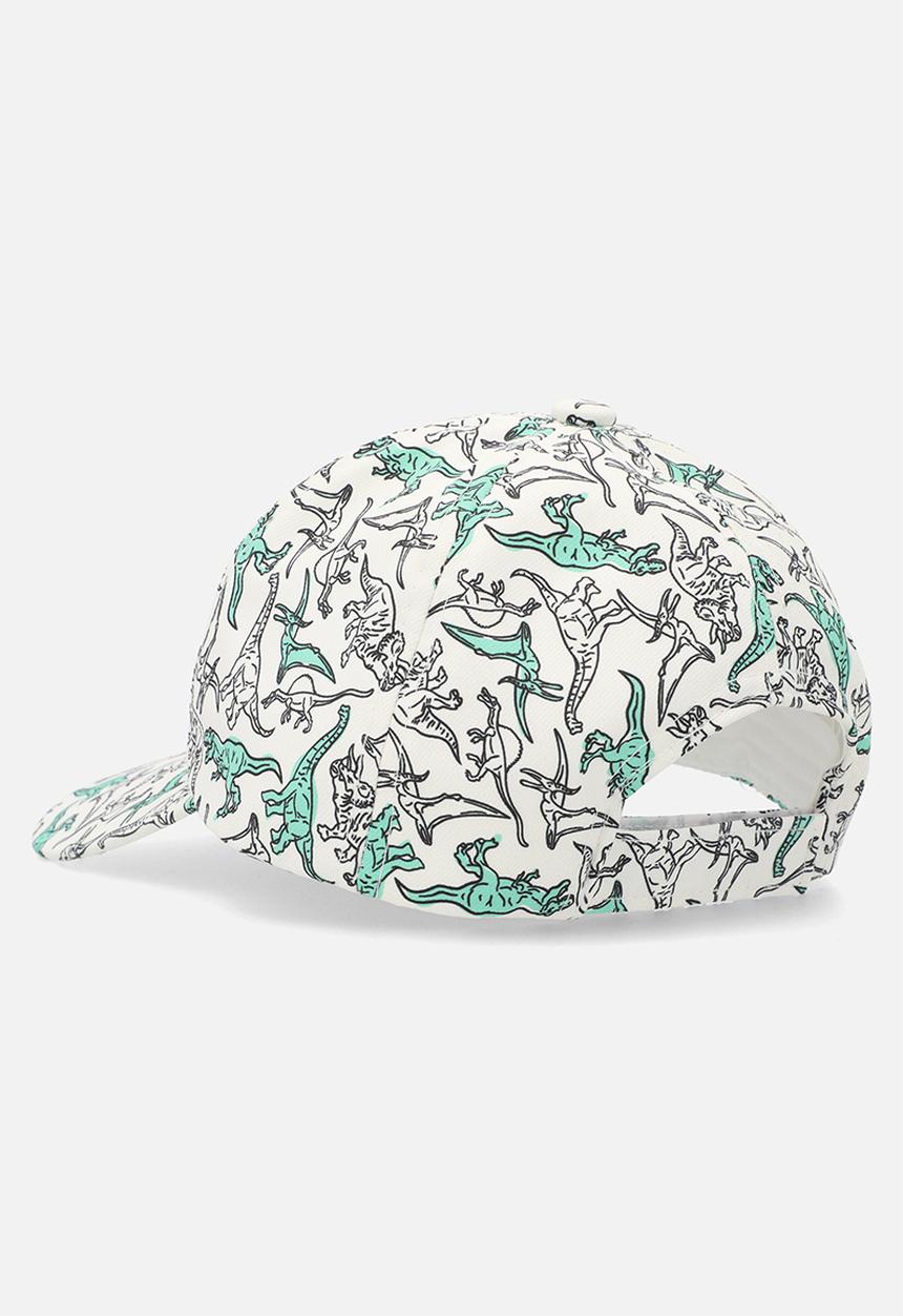 Pop Candy - Dino print cap - ecru & green