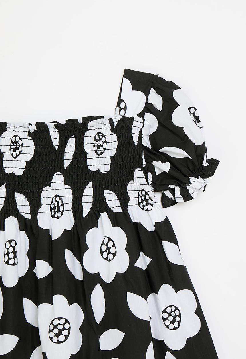 Pop Candy - Floral print dress - black & white