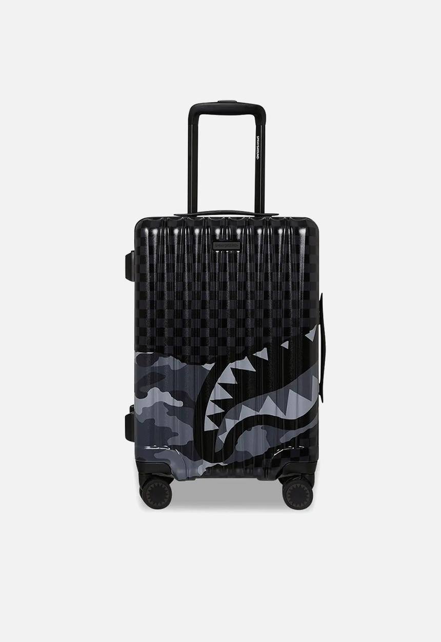Sprayground - Split up camo tear hardshell carry on - black