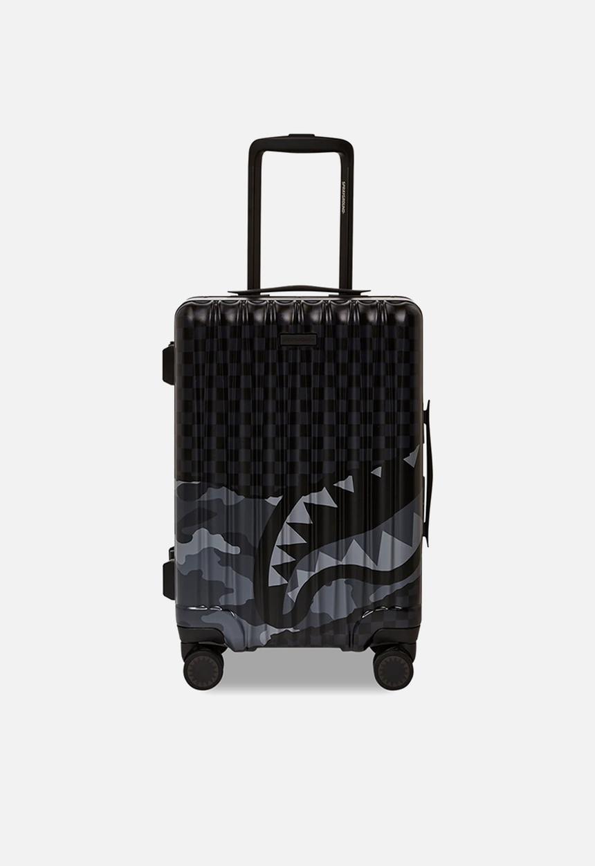 Sprayground - Split up camo tear hardshell carry on - black