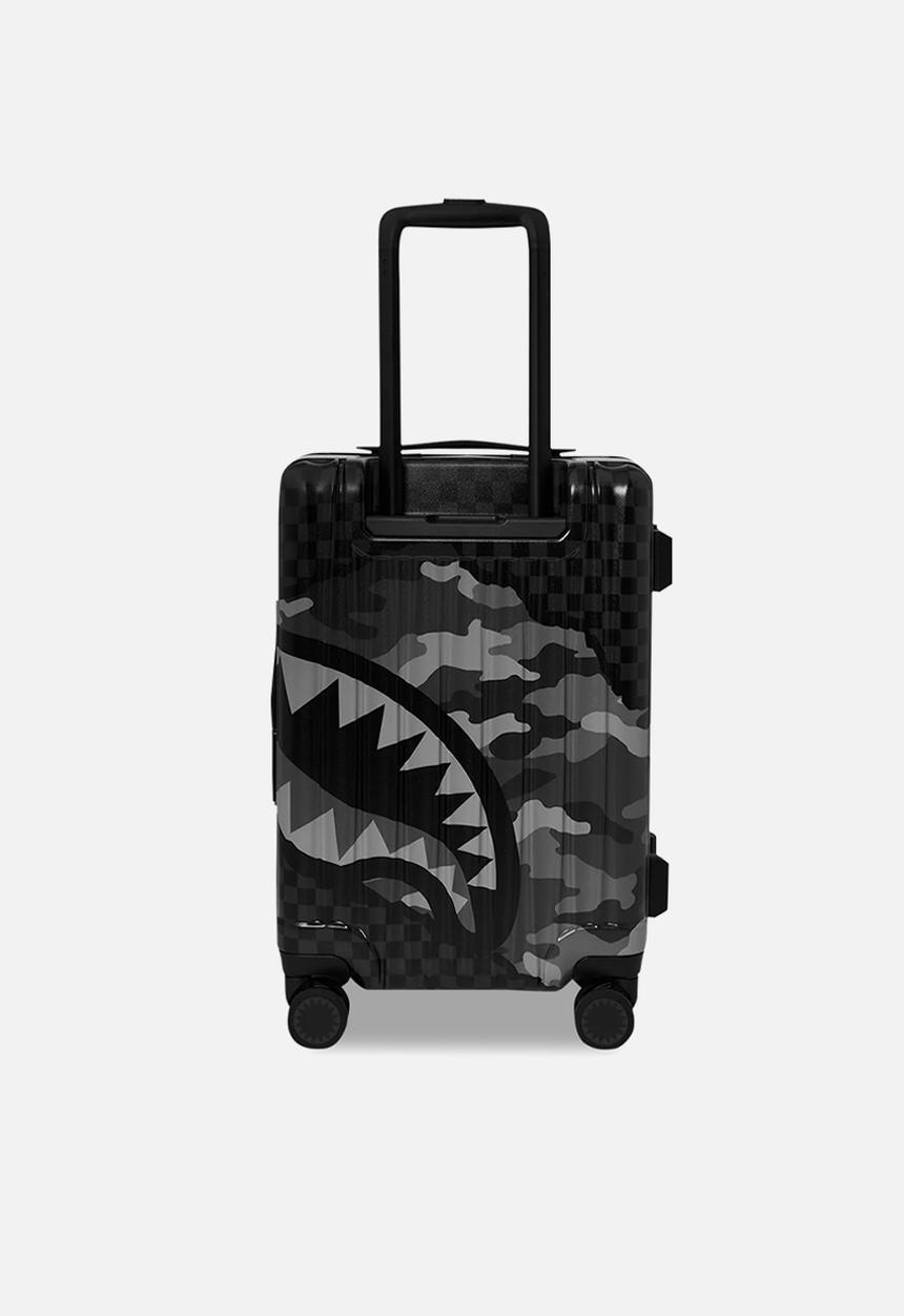 Sprayground - Split up camo tear hardshell carry on - black
