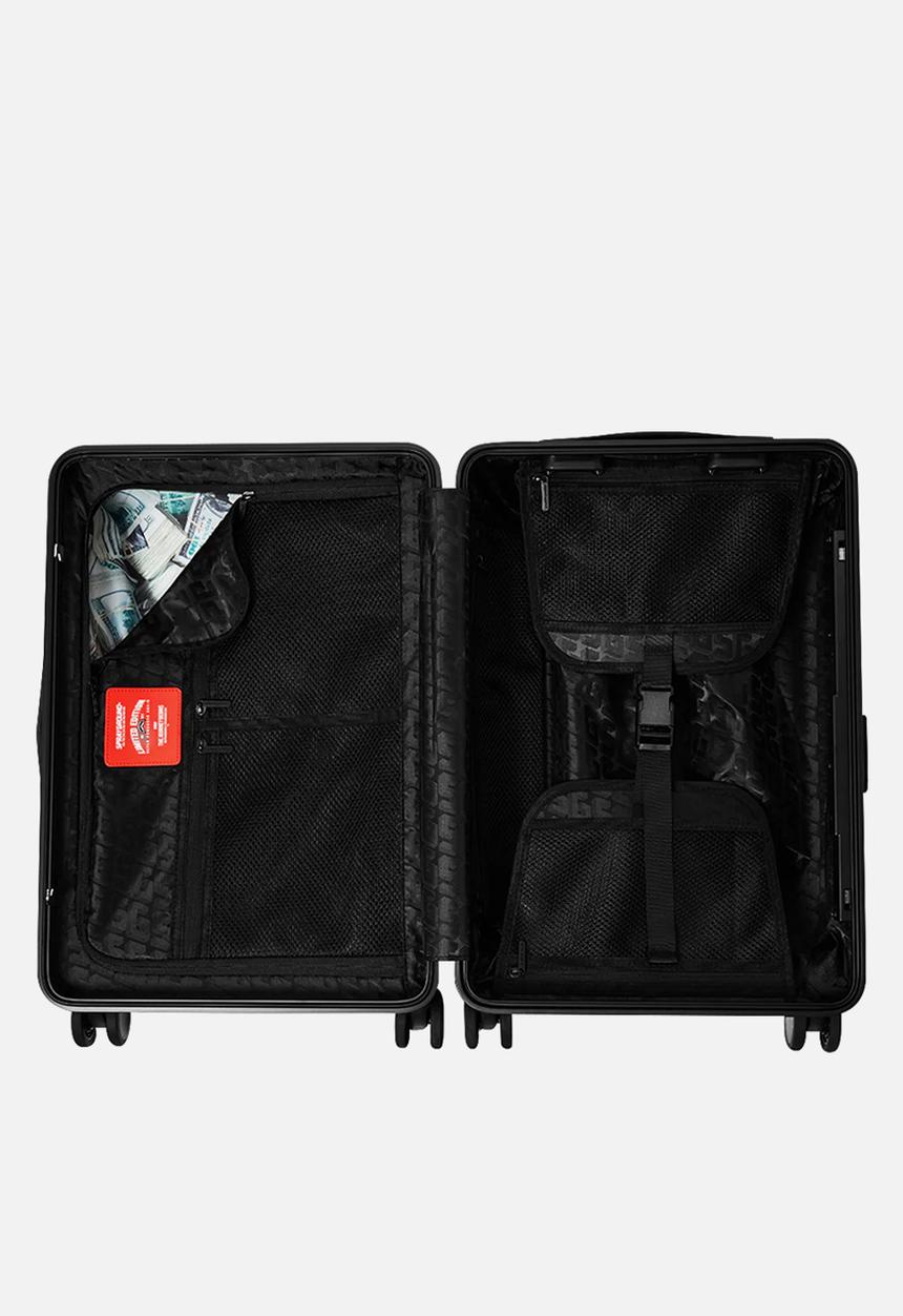Sprayground - Split up camo tear hardshell carry on - black