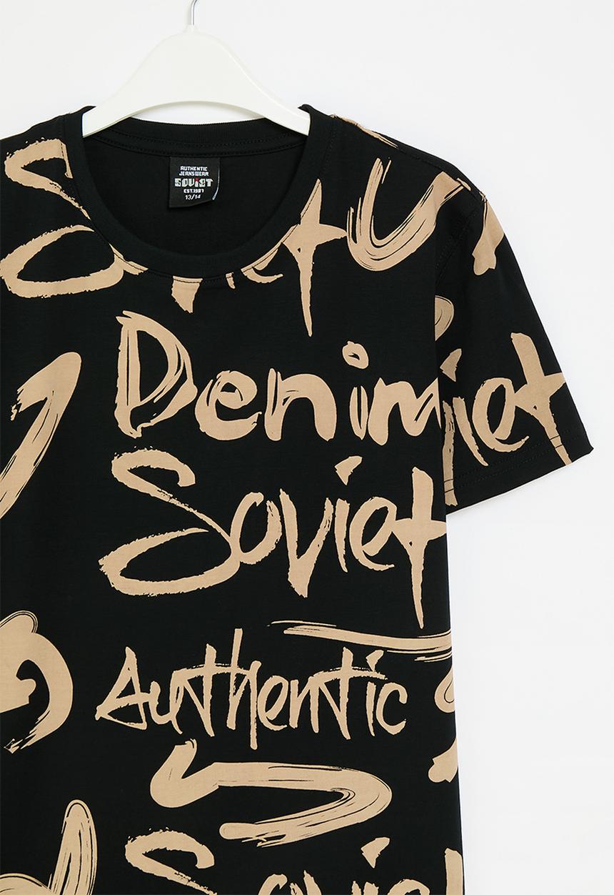 SOVIET - Boys crew neck rotary print  - black3