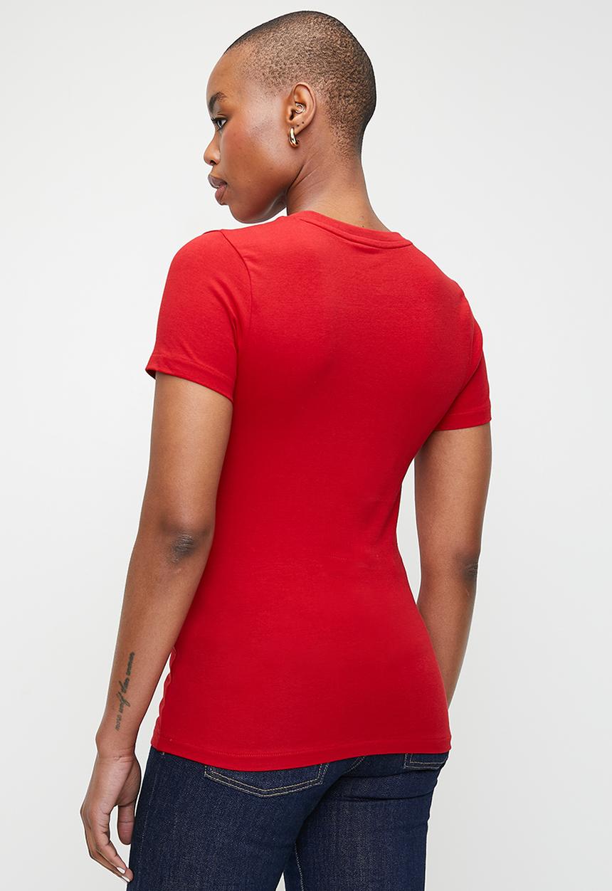 POLO - Wmn Kelly V-Neck T-Shirt - Red