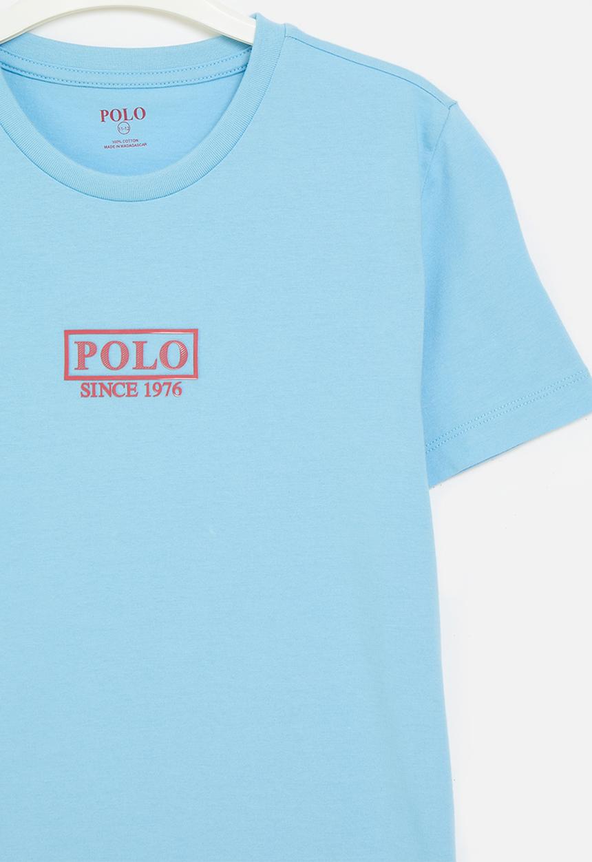 POLO - Boys gary printed ss tee - blue