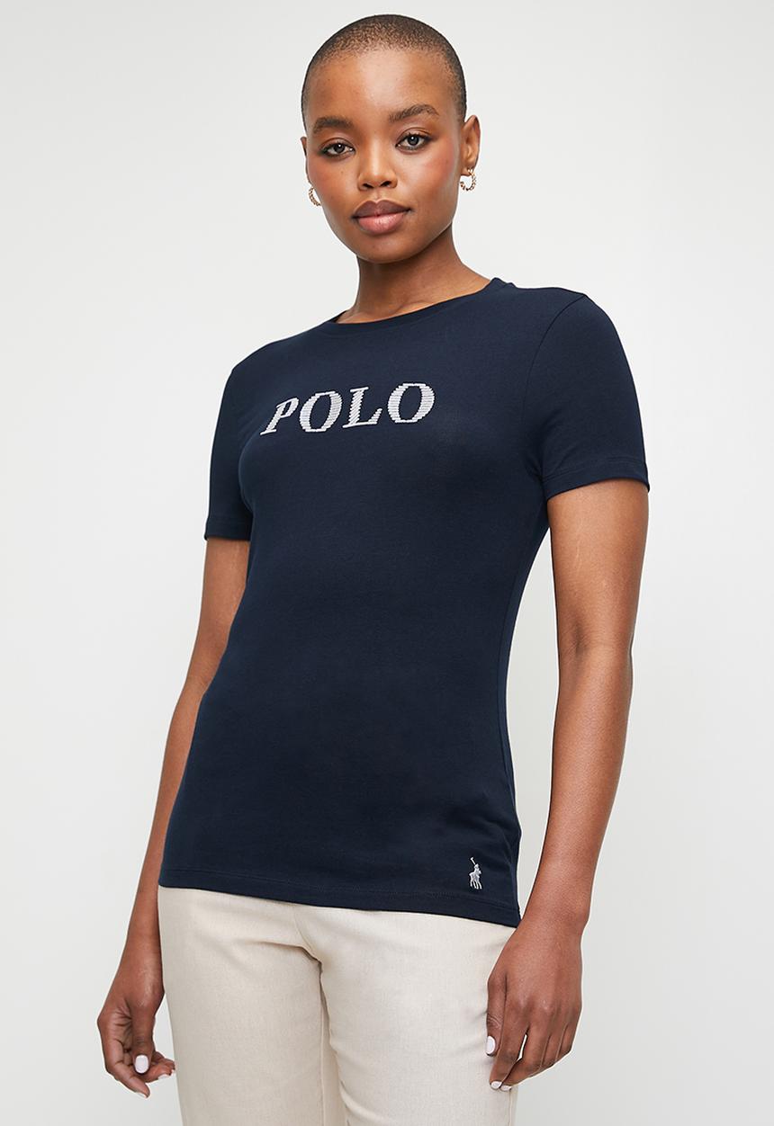 POLO - Wmn Asha Embroidered Short Sleeve T-Shirt - Navy