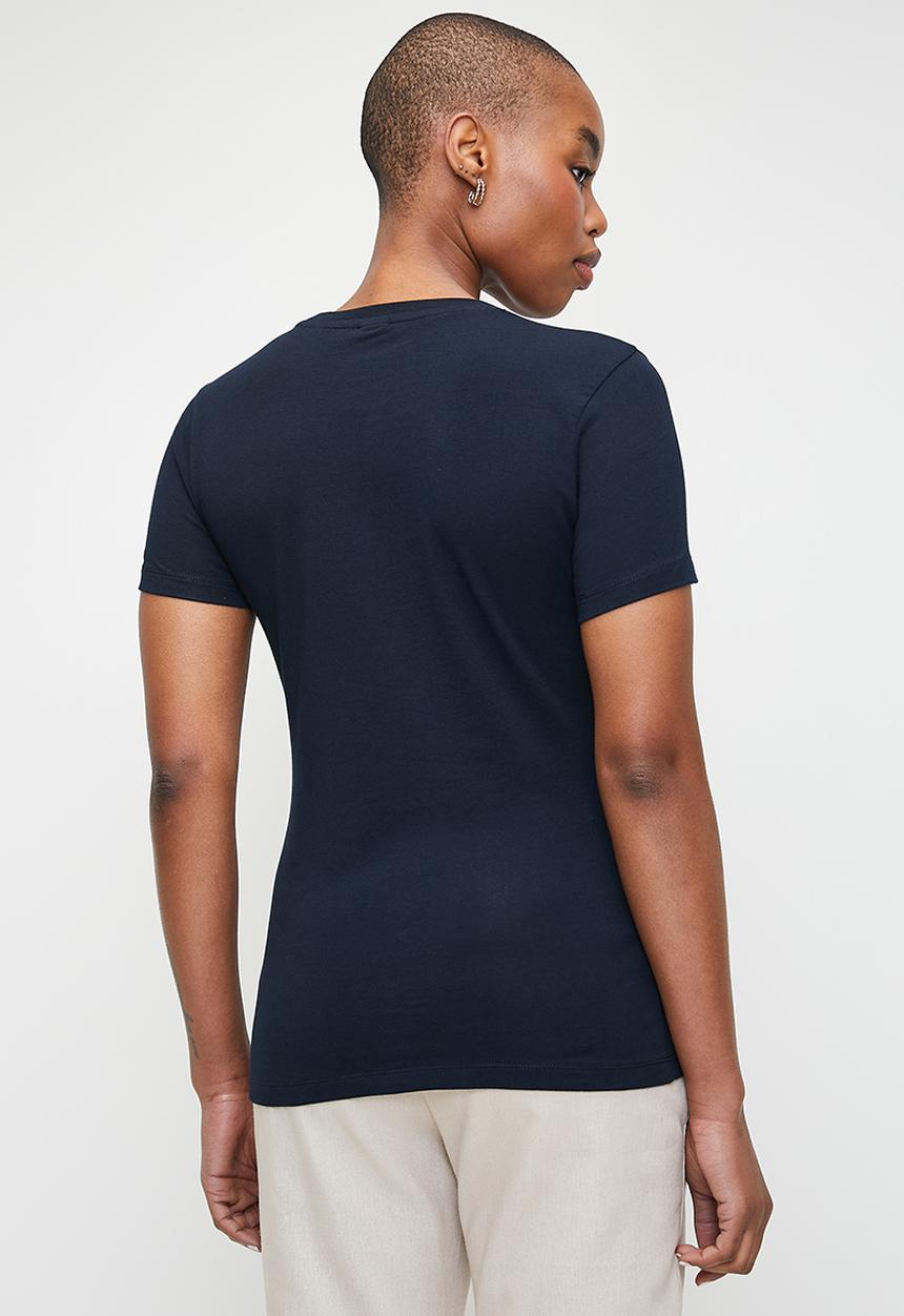 POLO - Wmn Asha Embroidered Short Sleeve T-Shirt - Navy